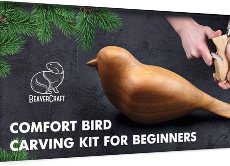 BeaverCraft Wood Carving Kit Comfort Bird DIY Kits for Adults Hobbies Whittling Knife Kit for Beginners & Kids Adult Craft Kits Wood Carving Knife Set