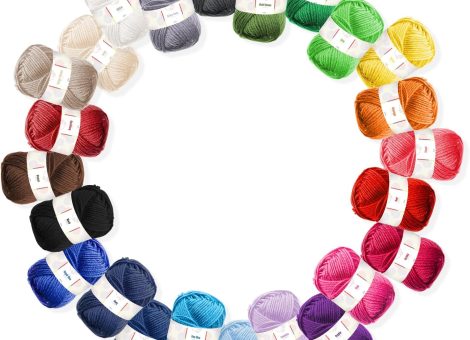 Hearth & Harbor Soft Yarn 2400 Yards (24x50g), Acrylic Yarn for Crocheting & Knitting, 24 Vivid Colors, Perfect for Crafts, Amigurumi Yarn Set